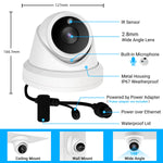 8MP 4K PoE IP Camera, 8 megapixel Security Outdoor Camera, Dome Turret surveillance Camera Audio, AI Human Detection, 100FT Night Vision, IP67 Weatherproof, Compatible Hikvision H.265/H.264 NVR